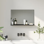 Wall-Mounted Bathroom Mirror with Shelf, Modern and Multipurpose Design, 60x12x40 cm, Black