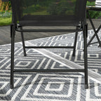 Outsunny 3-Piece Garden Set with 2 Chairs 53.5x64x93 cm and Coffee Table Ø45x50 cm, Metal, Black