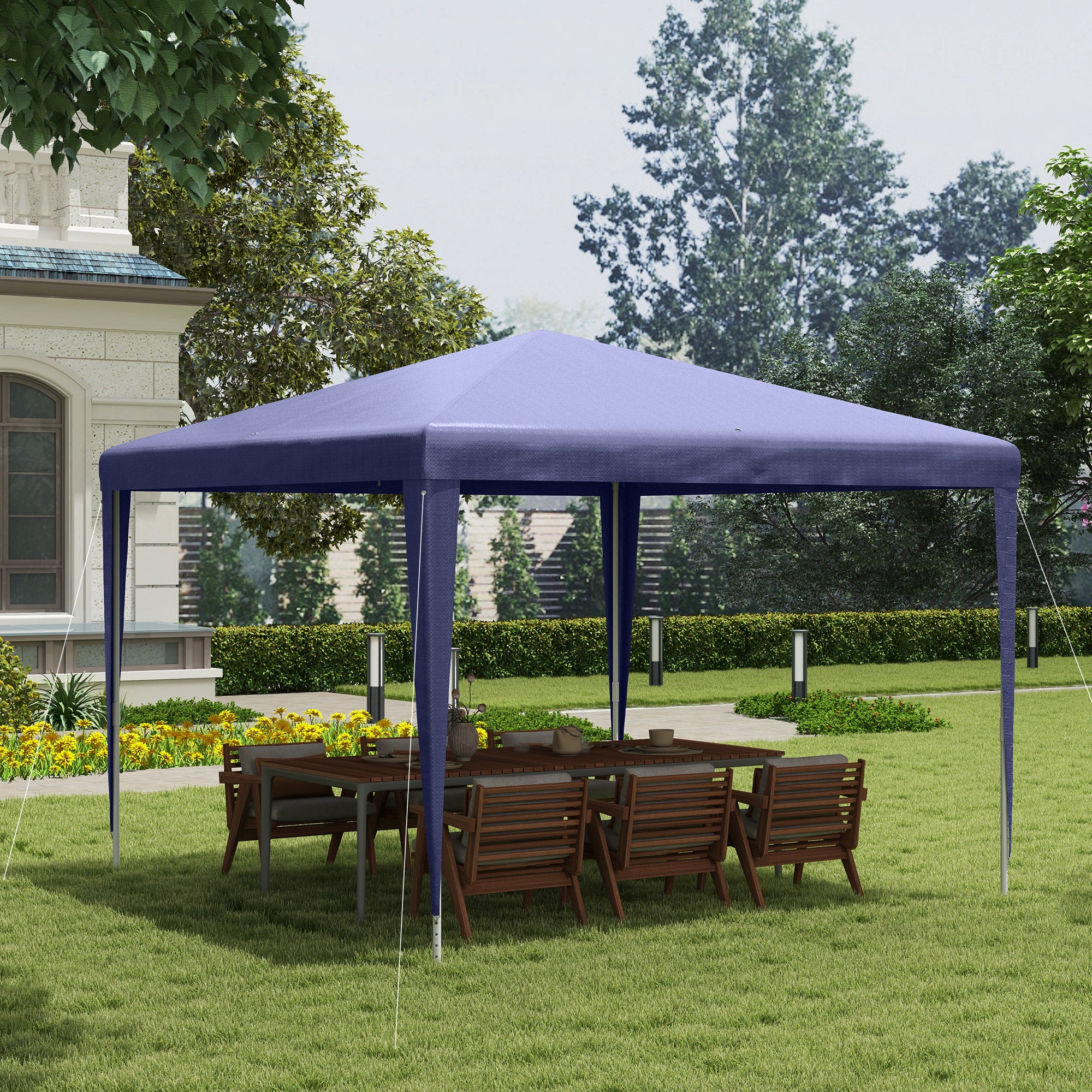 Garden Gazebo 3x3 m Foldable and Portable with Anti-UV Cover, Blue