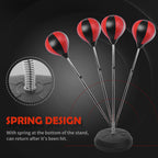 Floor Punching Ball Set for Teens with Gloves and Pump, Adjustable Height from 125-145cm