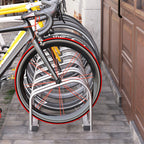 Steel Bike Rack Parking Stand for 6 Bikes, 179x33x27 cm, Silver
