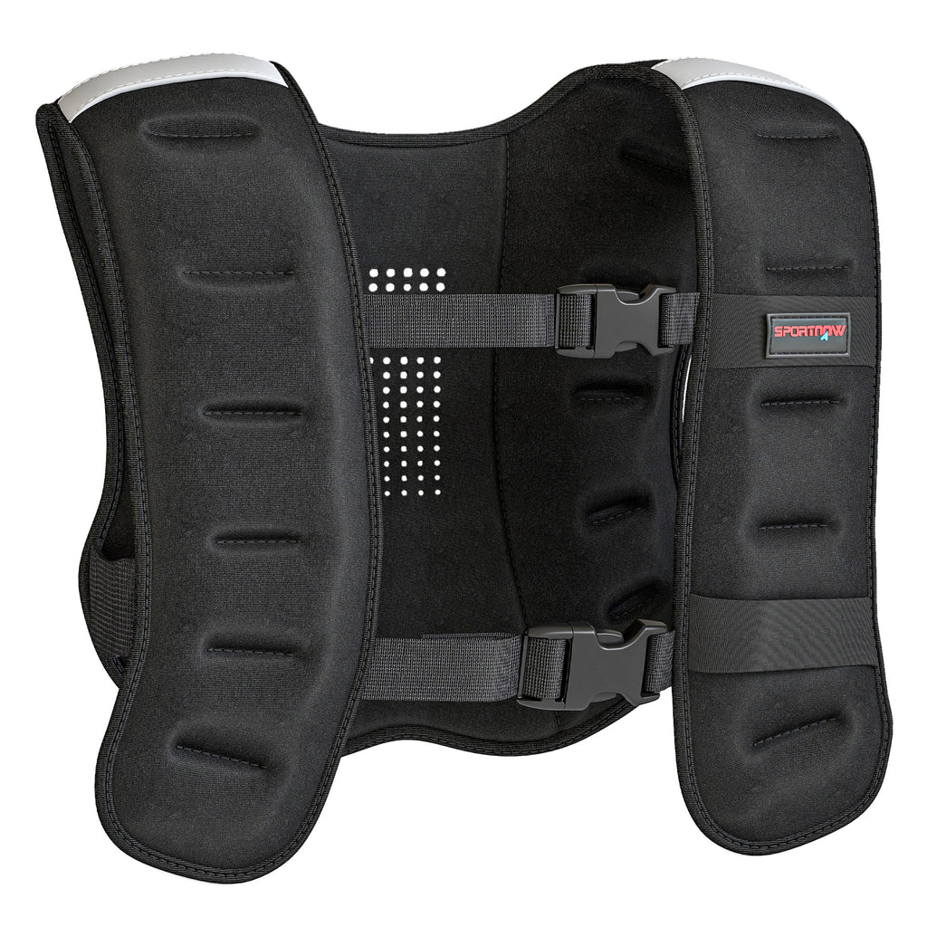 SPORTNOW Weighted Vest 10 kg with Adjustable Straps and Reflective Strips, in Neoprene and Sand, 43x33 cm, Black