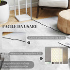 HOMCOM 2-in-1 Modern Floor Lamp with 3 Shelves, E27 Socket, 26 x 26 x 160 cm, White