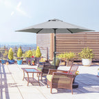 Tilting Garden Umbrella 2.3x2m with Crank Opening and 6 Ribs, Gray - Borgè