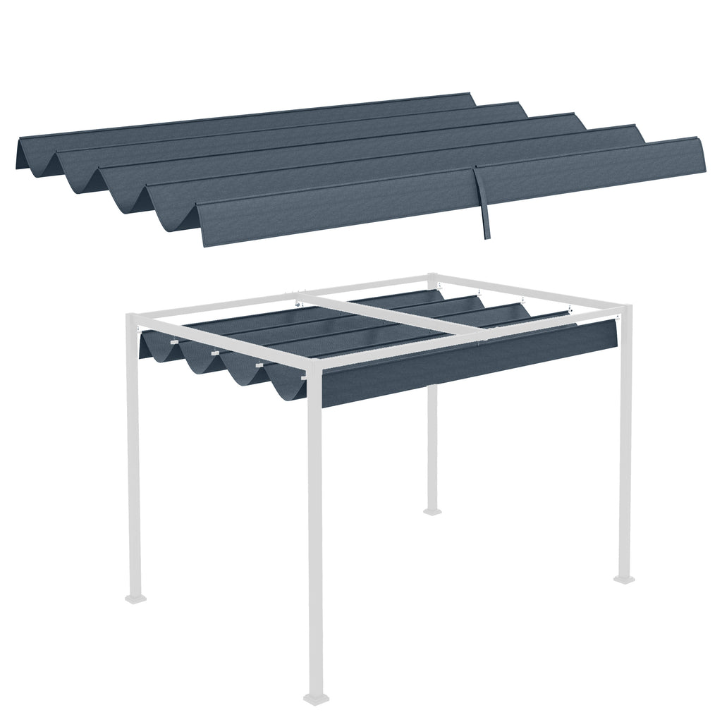 Gazebo Pergola Cover with 8 Drainage Holes, UV30+ Polyester, 286x245 cm, Dark Grey