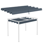 Gazebo Pergola Cover with 8 Drainage Holes, UV30+ Polyester, 286x245 cm, Dark Grey