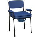 5 in 1 Comfortable Chair for the Elderly and Disabled for WC and Shower, Adjustable Height and Removable Bucket, Blue