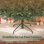 210cm Fireproof Artificial Christmas Tree with 2942 Realistic Branches and Foldable Metal Base
