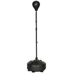 Floor Punching Ball with Fillable Base and Suction Cups, Adjustable Height from 145-180 cm, Black