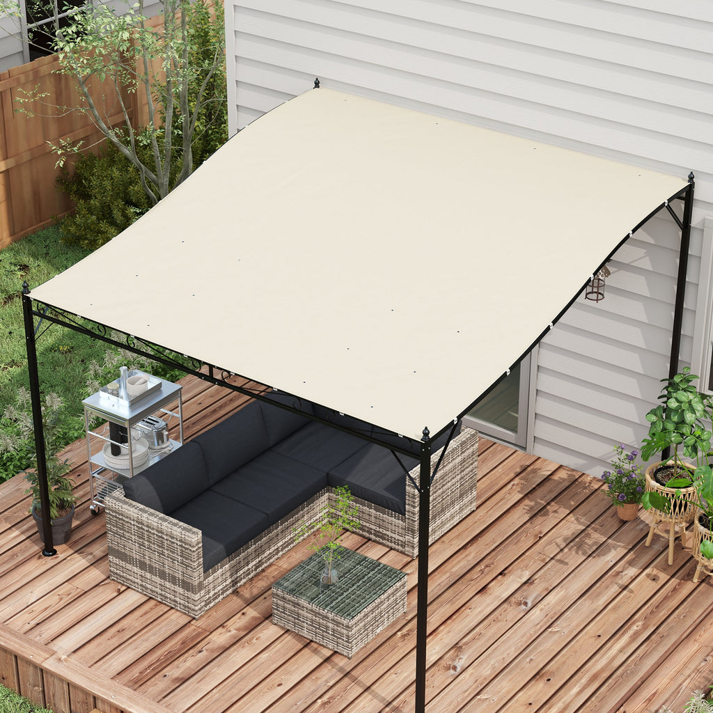 Covering Sheet for Gazebo Pergola 3x3 m in Polyester with 16 Drainage Holes, 297x297 cm, Beige
