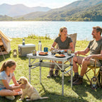 Outsunny 60cm Folding Camping Table, Picnic with Netting, Black
