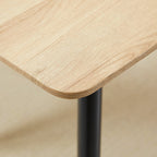 4-Seater Kitchen Table in MDF and Steel, 140x80x76cm, Wood and Black Color