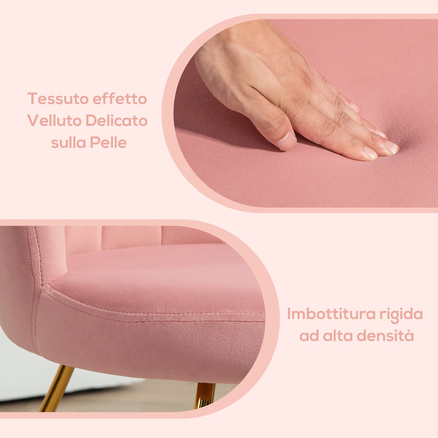 Modern Ergonomic Chair with Pink Velvet Petal Backrest and Gold Cross Legs, 69x64x80 cm