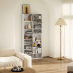 HOMCOM CD and DVD Shelves 18 Compartments Max. Capacity 640 CDs/360 DVDs 430 Blu-rays 78.5 x 24 x 175 cm White
