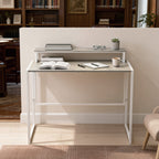HOMCOM Space-Saving Folding Desk with Removable Monitor Stand, 100x48x87.5 cm, Wood