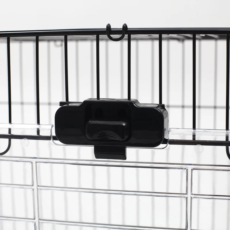 Black Metal Rabbit and Guinea Pig Cage with 2 Doors and Removable Tray 81.2x52.7x70cm - Borge' Group Limited