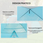 3-Person Camping Tent with Bedroom and Veranda, 3000mm Waterproof and Transport Bag, Light Blue