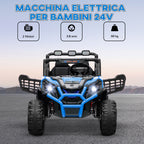 24V 2-Seater Electric Ride-On Car for Kids with Remote Control and 3 Speeds, Ages 3-8 Years, Blue