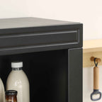 HOMCOM Wooden Kitchen Sideboard with Shelves and 2-Door Cabinet with Adjustable Shelves, 74.6x35.5x182.5cm