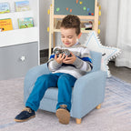 Children's Fabric Armchair for Kids' Bedroom with Padded Seat, Max. 65 kg, 49 x 45 x 44 cm, Blue