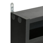HOMCOM 5-Tier Wall Display Cabinet with Adjustable Shelves, in Glass and Chipboard, 80x9.5x60 cm, Black - Borgè