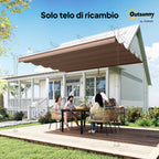 Outsunny Gazebo Pergola Roof with 10 Drainage Holes in Polyester, 250x255cm, for 3x3m Pergola, Coffee