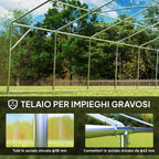 10x6m Garden Gazebo with Removable Walls and Windows, Steel and Polyester - Borge' Group Limited