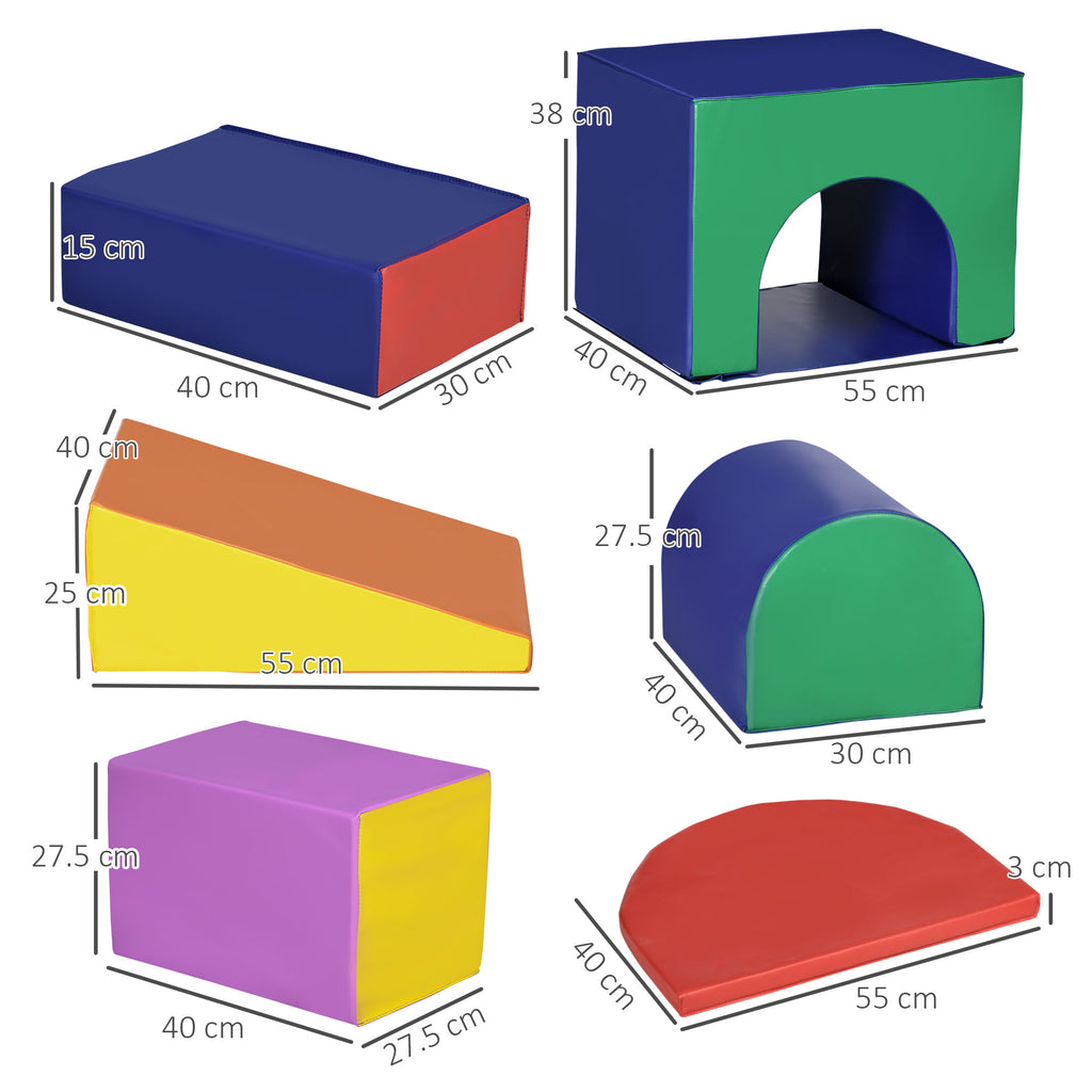 7-Block Multi-Coloured PU and EPE Playset for Babies 12-36 Months, 170x130x40 cm
