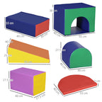 7-Block Multi-Coloured PU and EPE Playset for Babies 12-36 Months, 170x130x40 cm