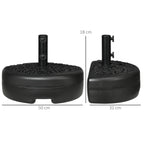 Semicircular Umbrella Base Fillable with Sand or Water for 38-48mm Poles, Black - Borgè