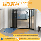 Dog Gate with 4 Adjustable Screws and Adhesive Tape, Metal and Plastic, 74-100x76 cm, Black