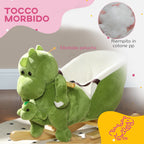 Dinosaur Rocking Horse for Children 18-36 Months with Sounds and Soft Cover, Green