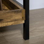 Industrial Style 5-Tier Wood and Metal Bookcase, 48x30x155cm, Rustic Brown