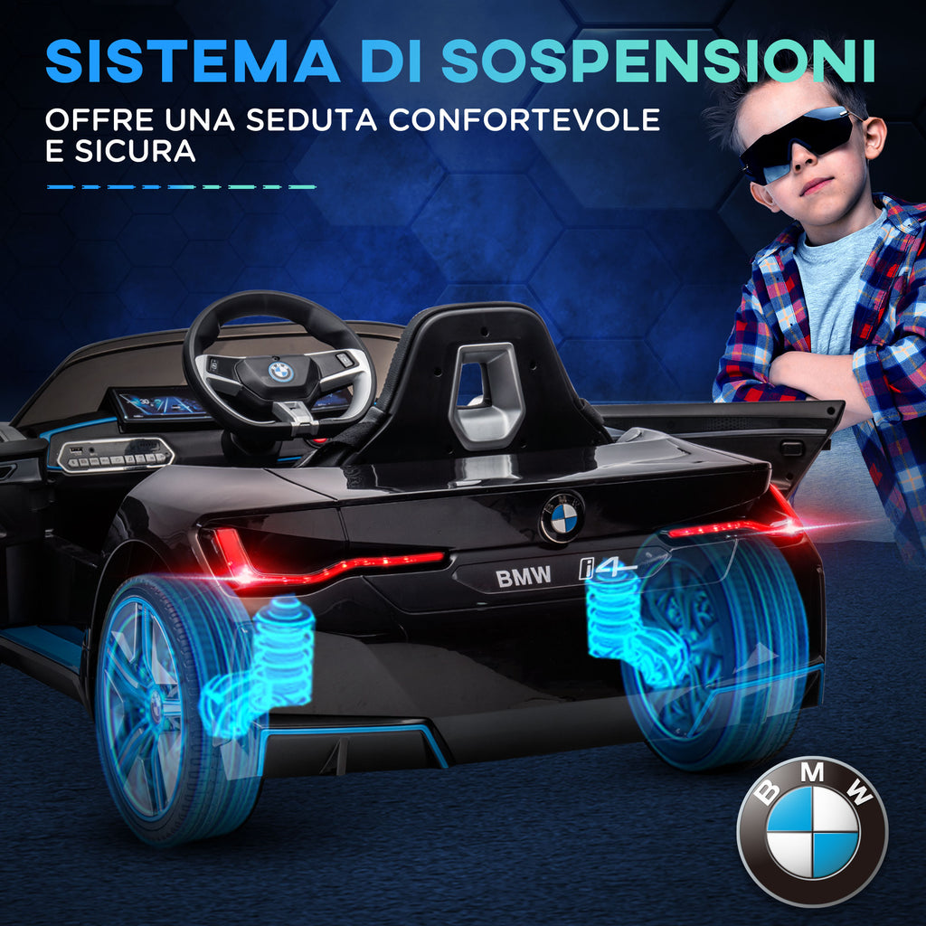 BMW - Electric Car for Children 3-6 Years with BMW License with Remote Control, Box and Headlights, 115x67x45 cm, Black - Borgè