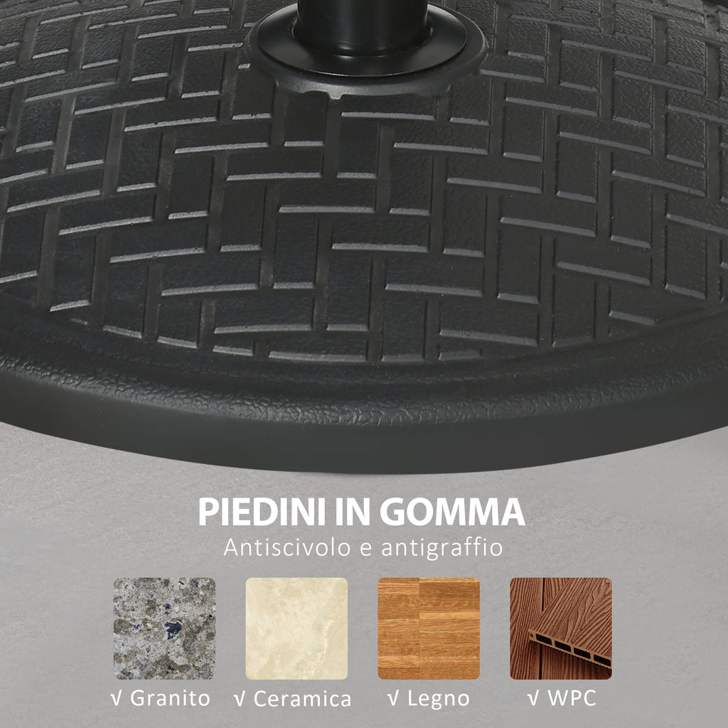 14kg Umbrella Base for Ø32-38 mm Poles, Metal and Concrete, Ø46 cm, Black