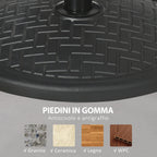 14kg Umbrella Base for Ø32-38 mm Poles, Metal and Concrete, Ø46 cm, Black