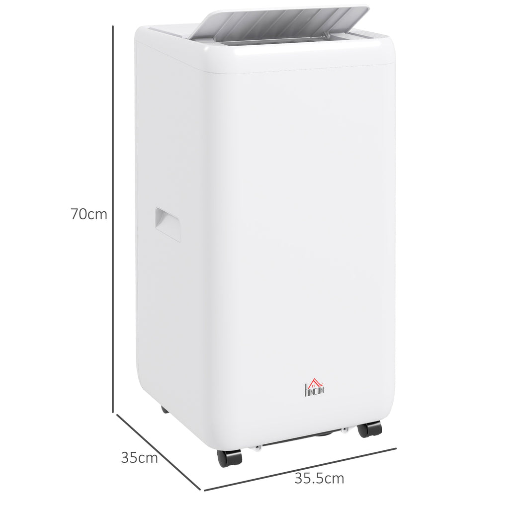 HOMCOM Portable Air Conditioner 1250W with 5 Modes and 24h Timer, 35.5x35x70 cm, White - Borgè