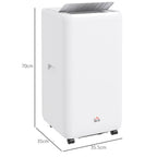 HOMCOM Portable Air Conditioner 1250W with 5 Modes and 24h Timer, 35.5x35x70 cm, White - Borgè