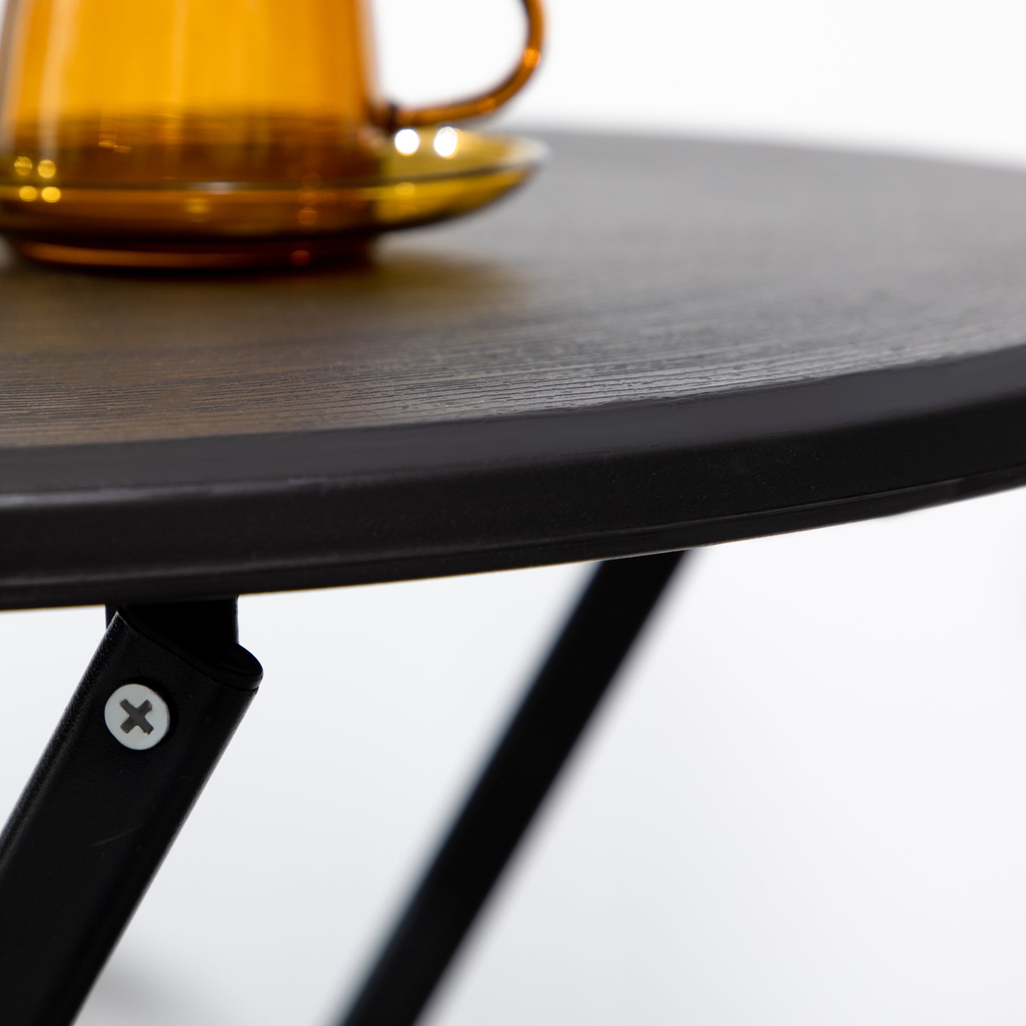 Outsunny Round Folding Garden Table in Steel and HDPE, Ø60x73 cm, Dark Grey