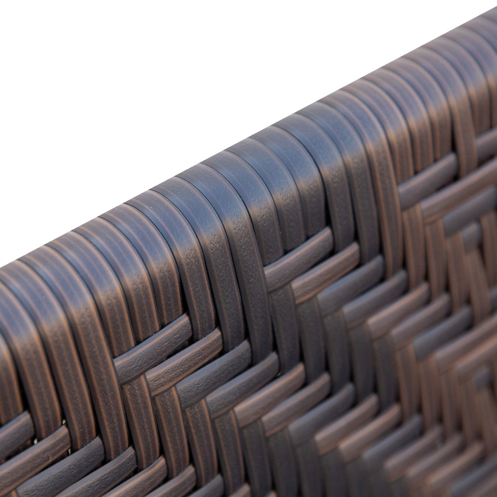 2-Seater Rattan and Steel Garden Swing Bench with Side Pockets, 122x75x88cm Brown and Black