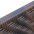 2-Seater Rattan and Steel Garden Swing Bench with Side Pockets, 122x75x88cm Brown and Black