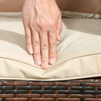 3-Seater Outdoor Sofa in PE Rattan with Padded and Removable Cushions, 173x68x78 cm, Brown