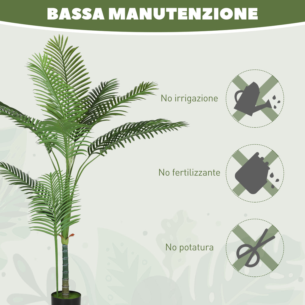 150cm Tall Indoor Artificial Areca Palm Plant with Pot, Home and Office Decoration, Green