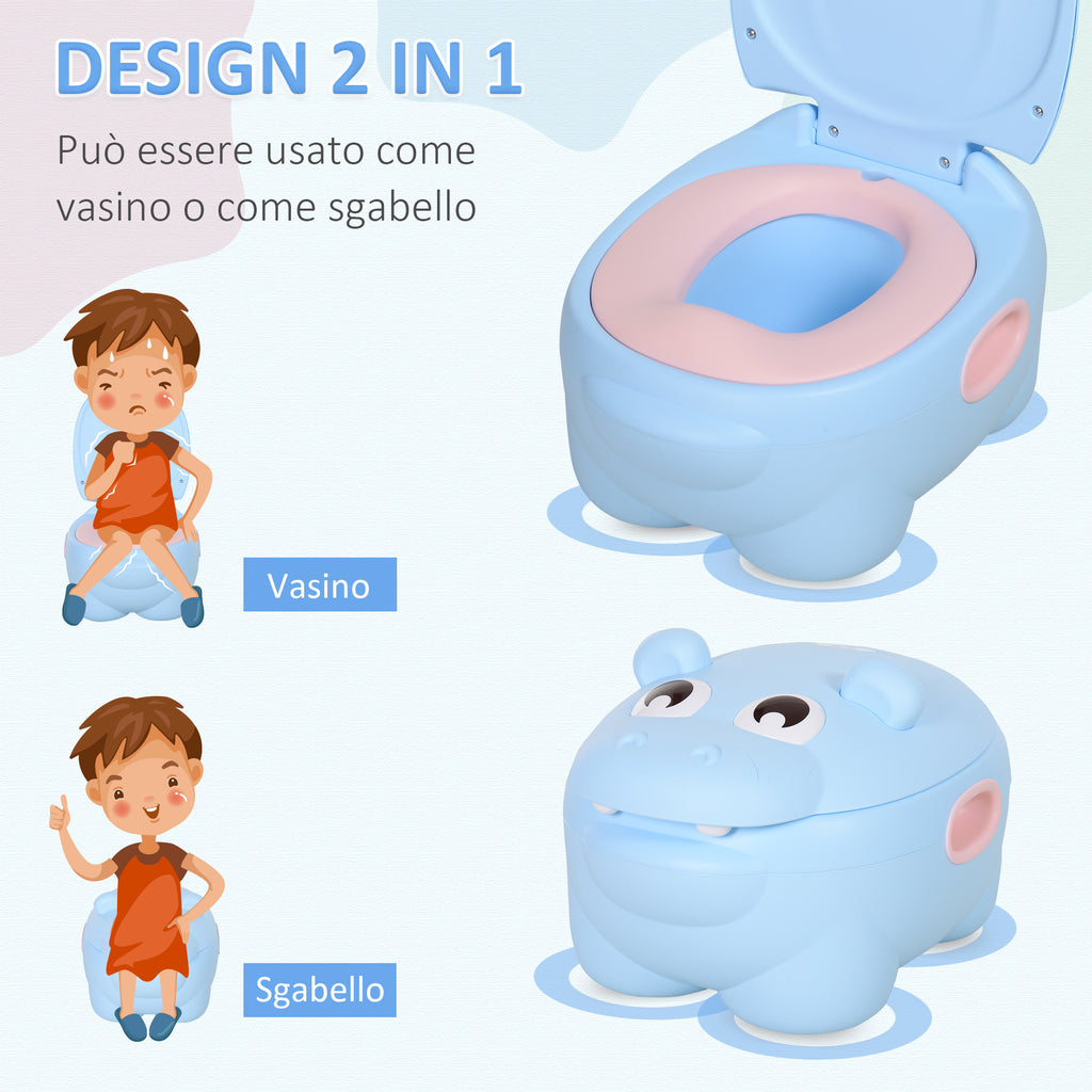 Baby Potty 6 Months-48 Months Non-Slip Hippo Blue (40x30x23cm)