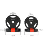 SPORTNOW Weight Kit with 2 x 7.5 kg Discs and 2 x 5 kg Discs in Polypropylene and Sand, Ø30x5.5 cm and Ø27x4.5 cm, Black