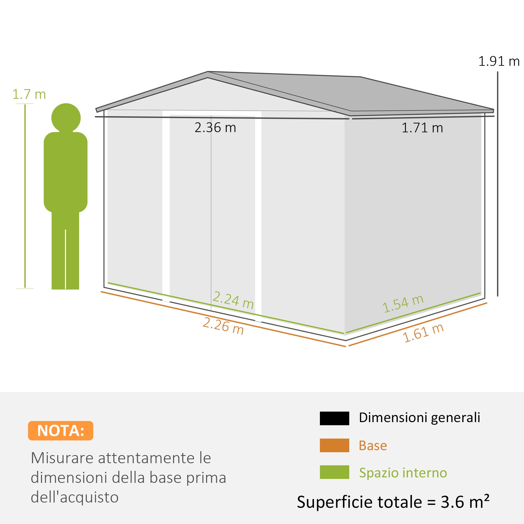 Outsunny 2.3x1.7 m Steel Garden Shed with Air Vents and Double Sliding Door, Wood Effect