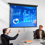 HOMCOM Projector Screen 84" 4:3 Format, 160° Angle and Ceiling or Wall Mount, Black