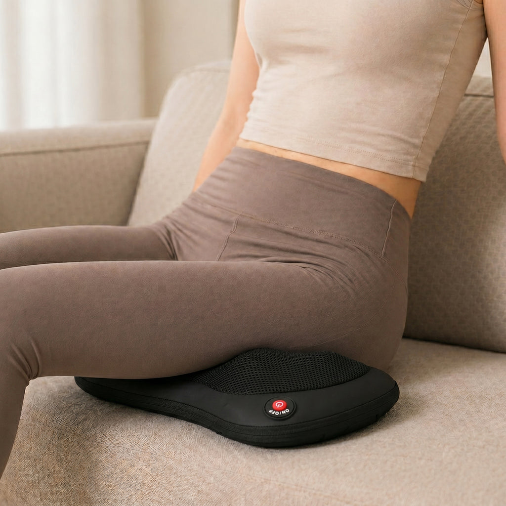 HOMCOM Back and Neck Massage Cushion with Heating and 4 Shiatsu Nodes, for Home, Office, Car, Black
