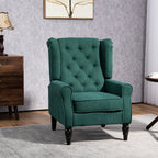 French Style Living Room Armchair with Padded Seat and Cushions, Polyester, 74x86x102 cm, Dark Green