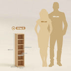 HOMCOM Set of 2 CD Racks with 6 Adjustable Shelves for 204 CDs, Wooden, 21x22.5x88.5 cm, Wood Color
